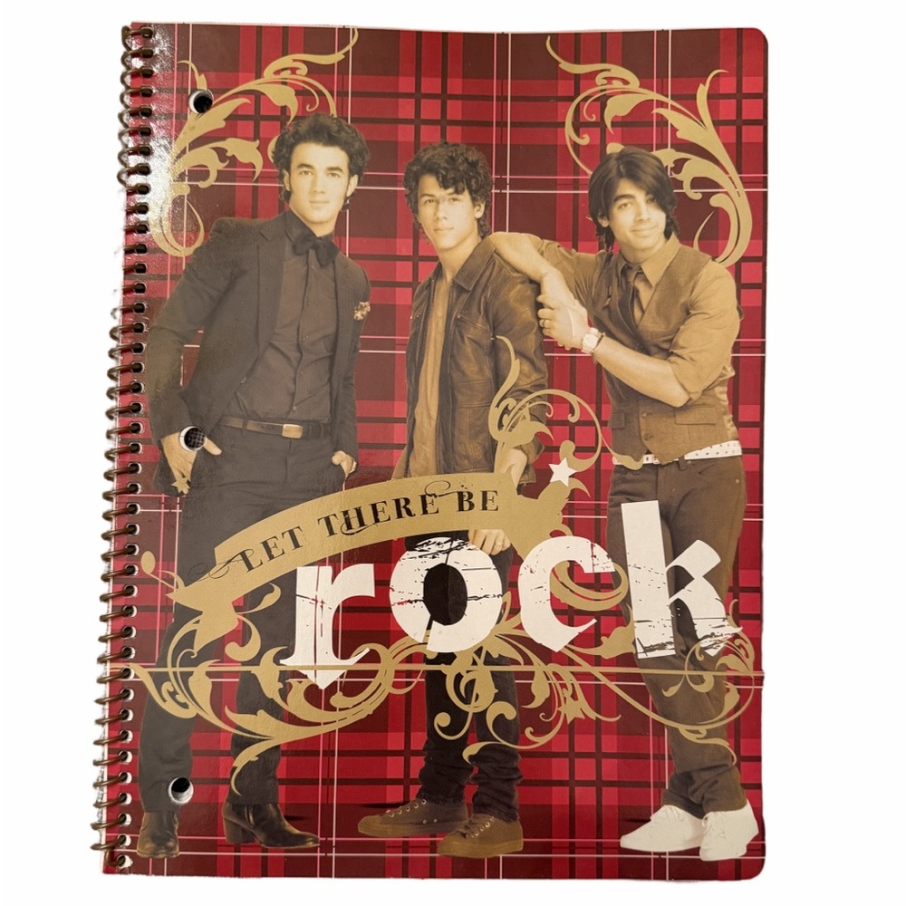 Jonas Brothers “Let There Be Rock” Spiral Notebook | Red Plaid | Pop Music Merch